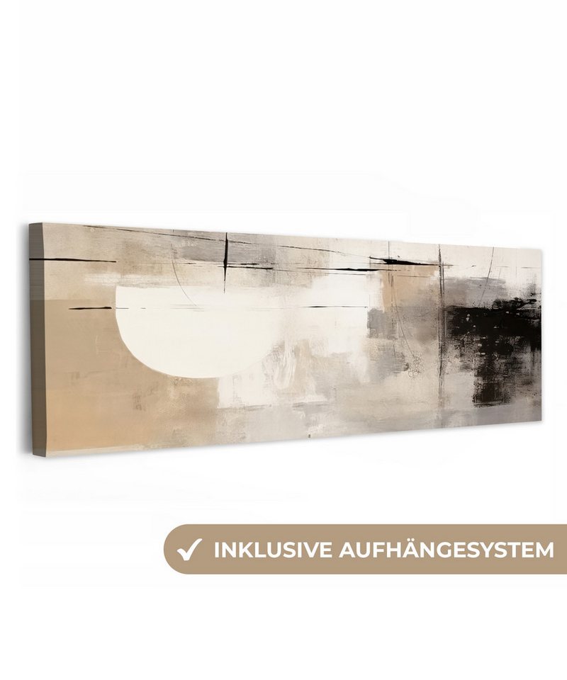 OneMillionCanvasses® Leinwandbild Panorama Abstrakt - Kunst - Grau, Fotodruck (1 St), Wandbild, Deko Schlafzimmer Wohnzimmer Flur 60x20 cm von OneMillionCanvasses®
