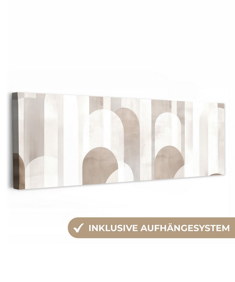 OneMillionCanvasses® Leinwandbild Panorama Abstrakte Bögen - Modern - Beige, Fotodruck (1 St), Wandbild, Deko Schlafzimmer Wohnzimmer Flur 60x20 cm von OneMillionCanvasses®