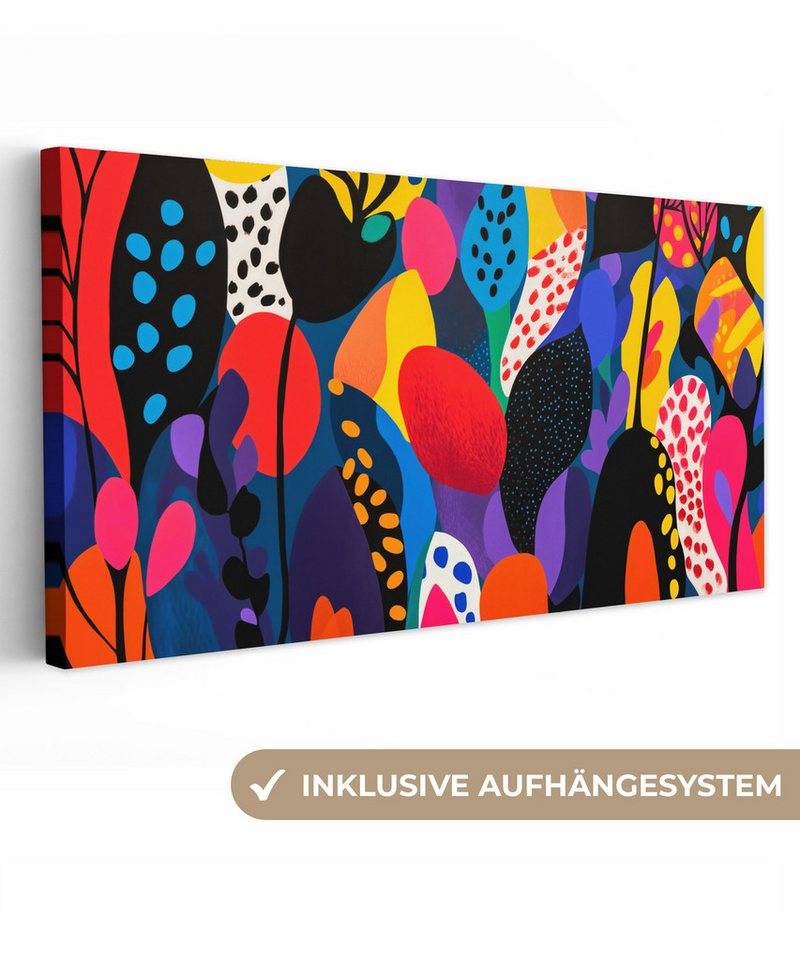 OneMillionCanvasses® Leinwandbild Panorama Blumen - Blätter - Abstrakt - Rot, Fotodruck (1 St), Wandbild, Deko Schlafzimmer Wohnzimmer Flur 40x20 cm von OneMillionCanvasses®