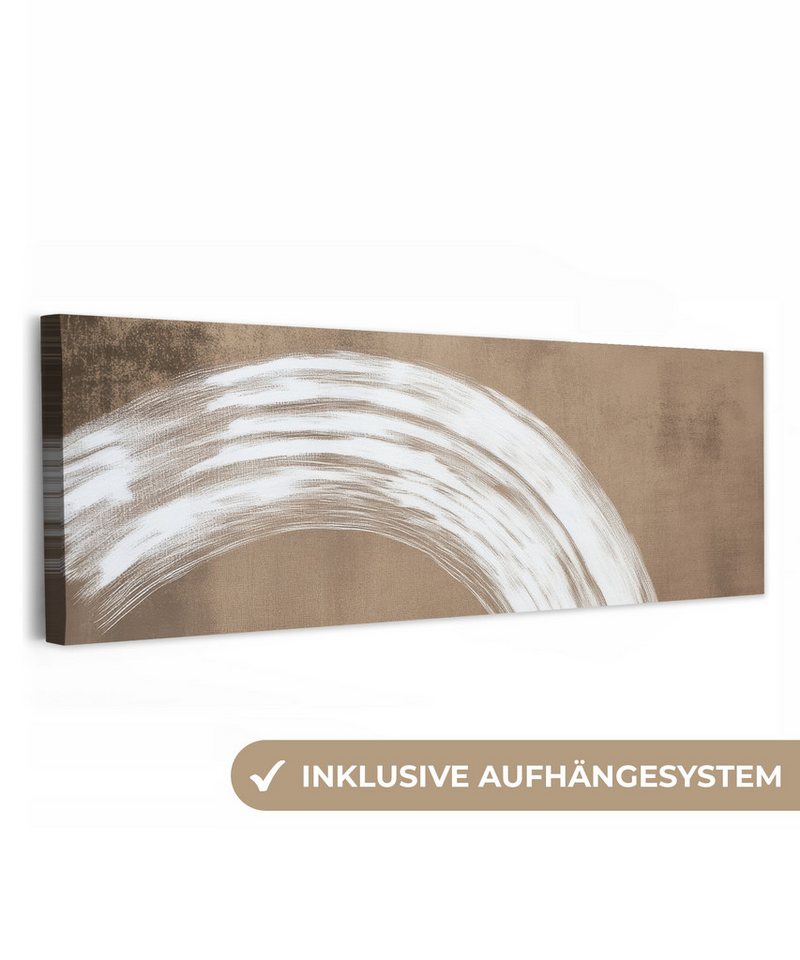 OneMillionCanvasses® Leinwandbild Panorama Farbe - Braun - Japandi, Fotodruck (1 St), Wandbild, Deko Schlafzimmer Wohnzimmer Flur 60x20 cm von OneMillionCanvasses®