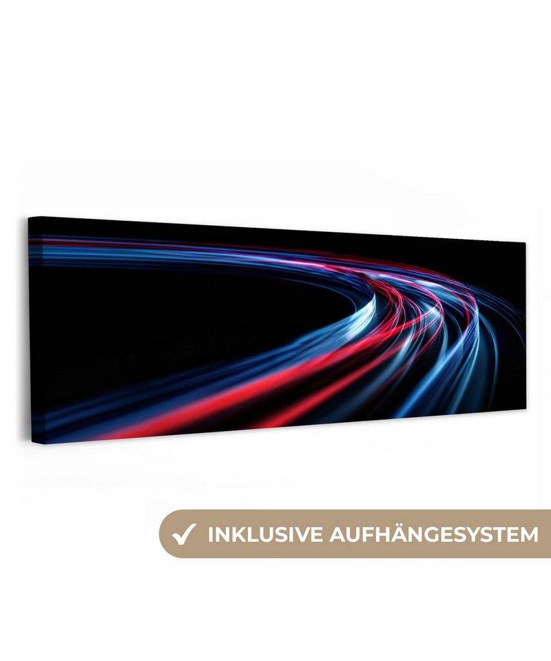 OneMillionCanvasses® Leinwandbild Panorama Gaming - Leichte Spuren - Wellenförmig - Rot, Fotodruck (1 St), Wandbild, Deko Schlafzimmer Wohnzimmer Flur 60x20 cm von OneMillionCanvasses®