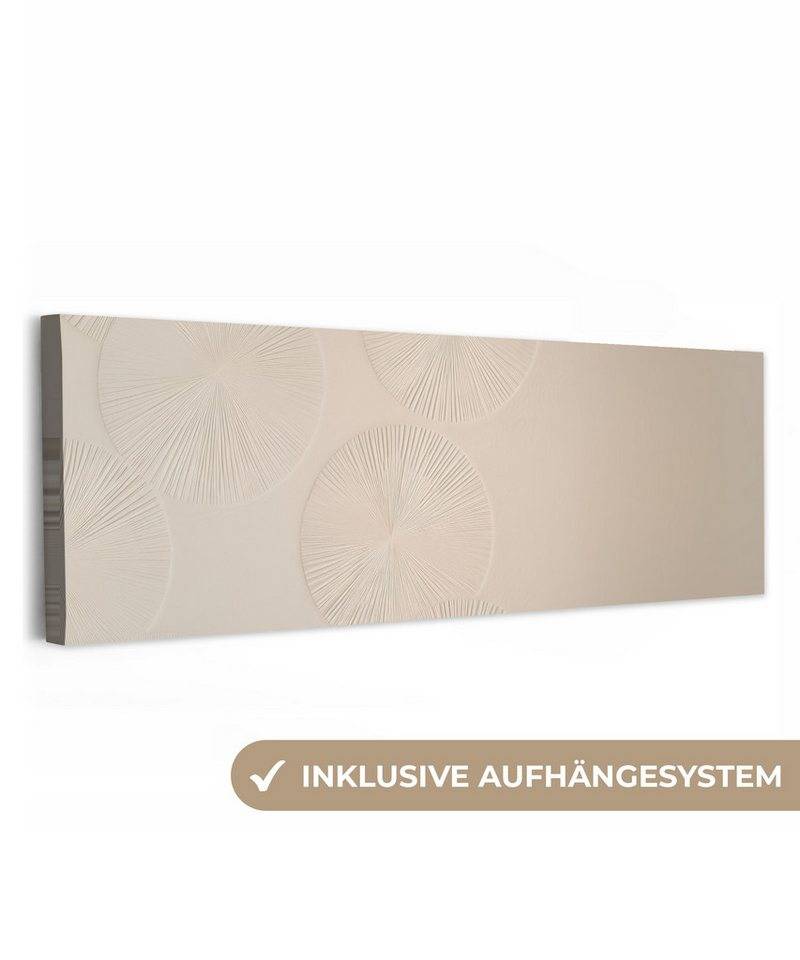 OneMillionCanvasses® Leinwandbild Panorama Japandi - Beige - Modern, Fotodruck (1 St), Wandbild, Deko Schlafzimmer Wohnzimmer Flur 60x20 cm von OneMillionCanvasses®