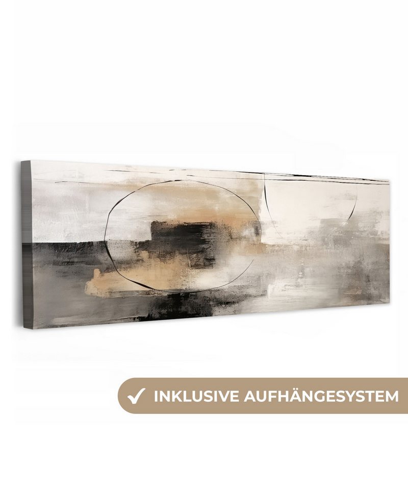 OneMillionCanvasses® Leinwandbild Panorama Kunst - Abstrakt - Grau - Industriell, Fotodruck (1 St), Wandbild, Deko Schlafzimmer Wohnzimmer Flur 60x20 cm von OneMillionCanvasses®