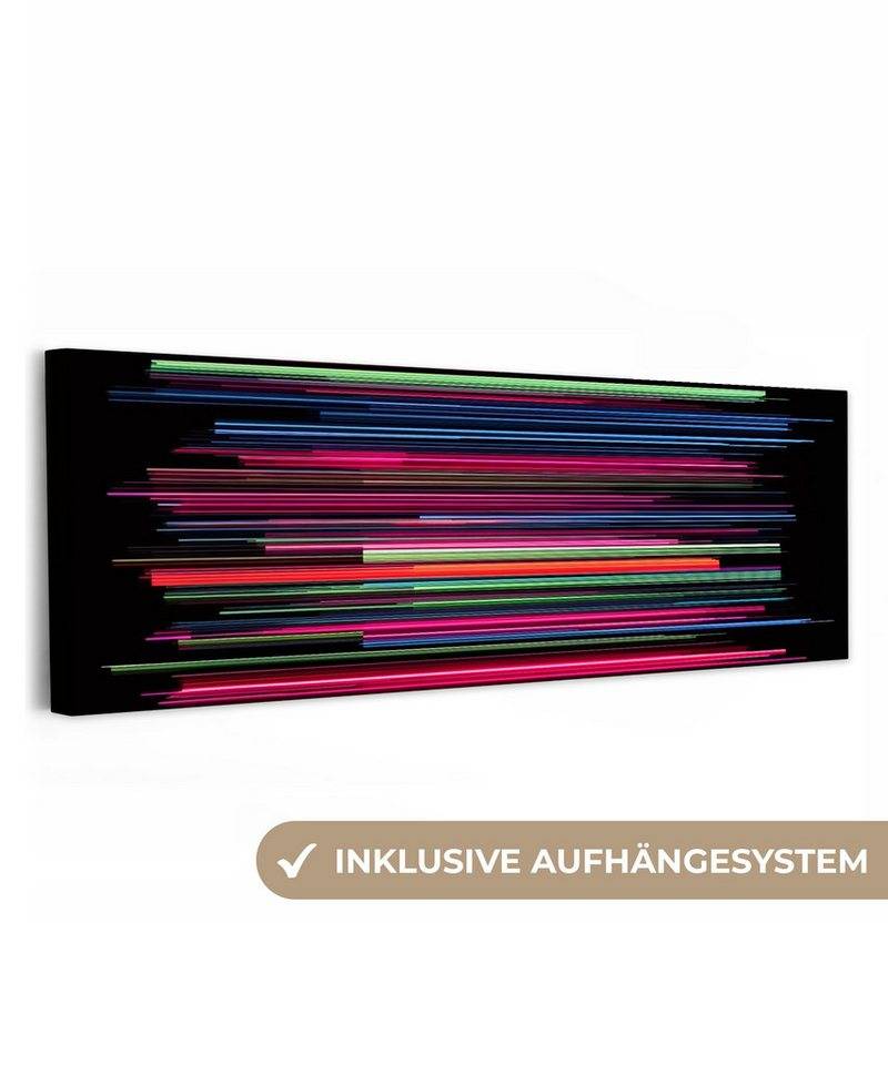 OneMillionCanvasses® Leinwandbild Panorama Spiele - Abstrakt - Linien - Horizontal - Farbenfroh, Fotodruck (1 St), Wandbild, Deko Schlafzimmer Wohnzimmer Flur 60x20 cm von OneMillionCanvasses®