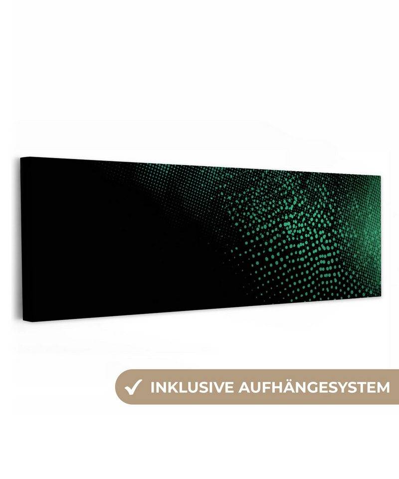 OneMillionCanvasses® Leinwandbild Panorama Spiele - Punkte - Grün - Unschärfe, Fotodruck (1 St), Wandbild, Deko Schlafzimmer Wohnzimmer Flur 60x20 cm von OneMillionCanvasses®