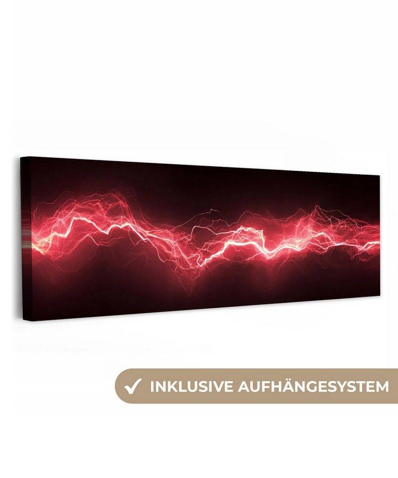 OneMillionCanvasses® Leinwandbild Panorama Spiele - Rot - Elektrizität - Energie - Linie, Fotodruck (1 St), Wandbild, Deko Schlafzimmer Wohnzimmer Flur 60x20 cm von OneMillionCanvasses®