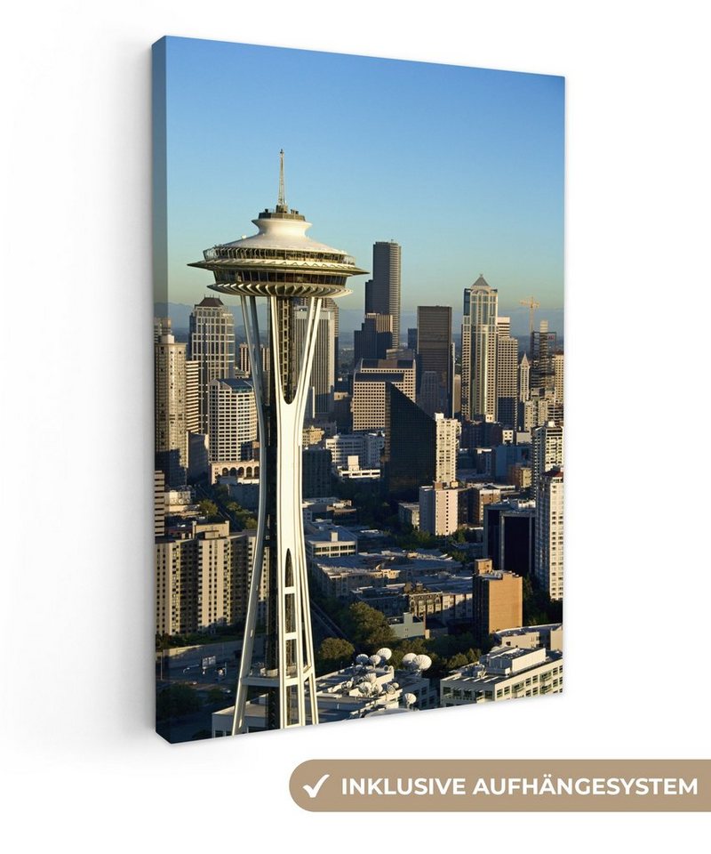 OneMillionCanvasses® Leinwandbild Seattle - Amerika - Architektur, (1 St), Leinwandbild fertig bespannt inkl. Zackenaufhänger, Gemälde, 20x30 cm von OneMillionCanvasses®
