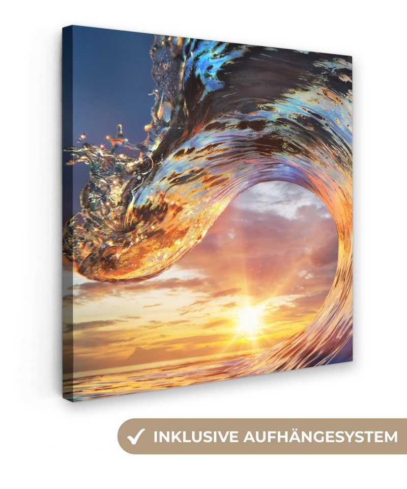 OneMillionCanvasses® Leinwandbild Sonne - Meer - Farben, (1 St), Leinwand Bilder für Wohnzimmer Schlafzimmer, 20x20 cm von OneMillionCanvasses®