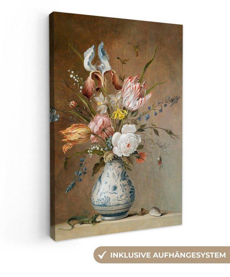OneMillionCanvasses® Leinwandbild Stilleben mit Blumen - Balthasar van der Ast - Alte Meister, (1 St), Leinwand Canvas Wandbild, Wanddekoration 20x30 cm von OneMillionCanvasses®