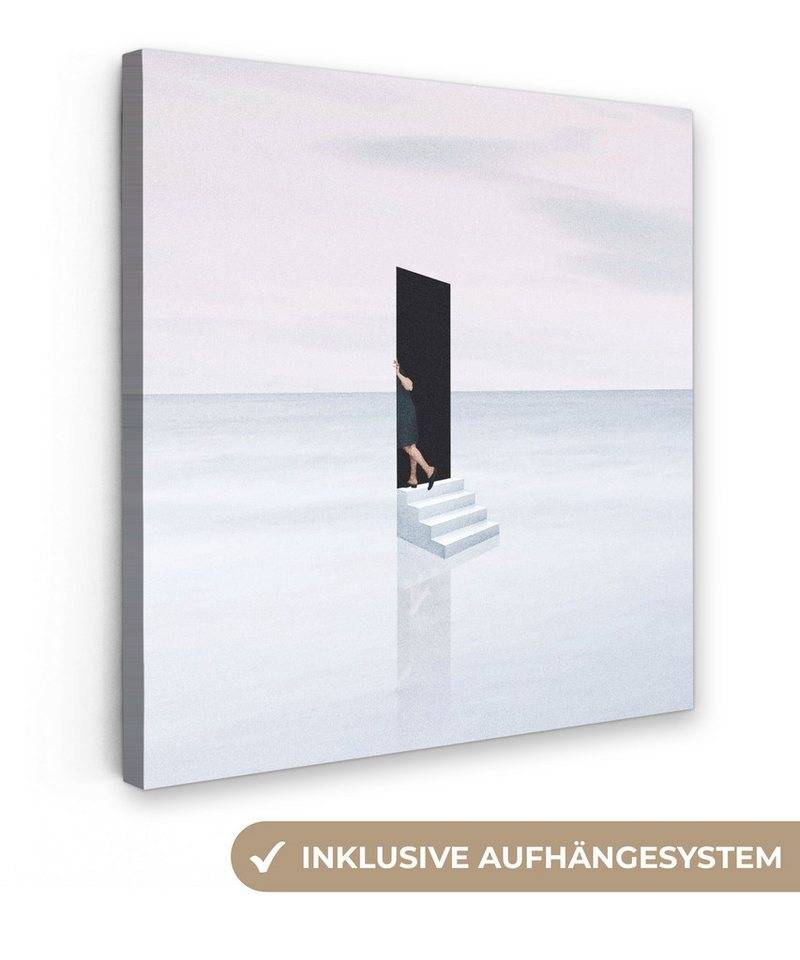 OneMillionCanvasses® Leinwandbild Vintage - Tür - Abstrakt, (1 St), Wandbild, Deko Schlafzimmer Wohnzimmer Flur 20x20 cm von OneMillionCanvasses®
