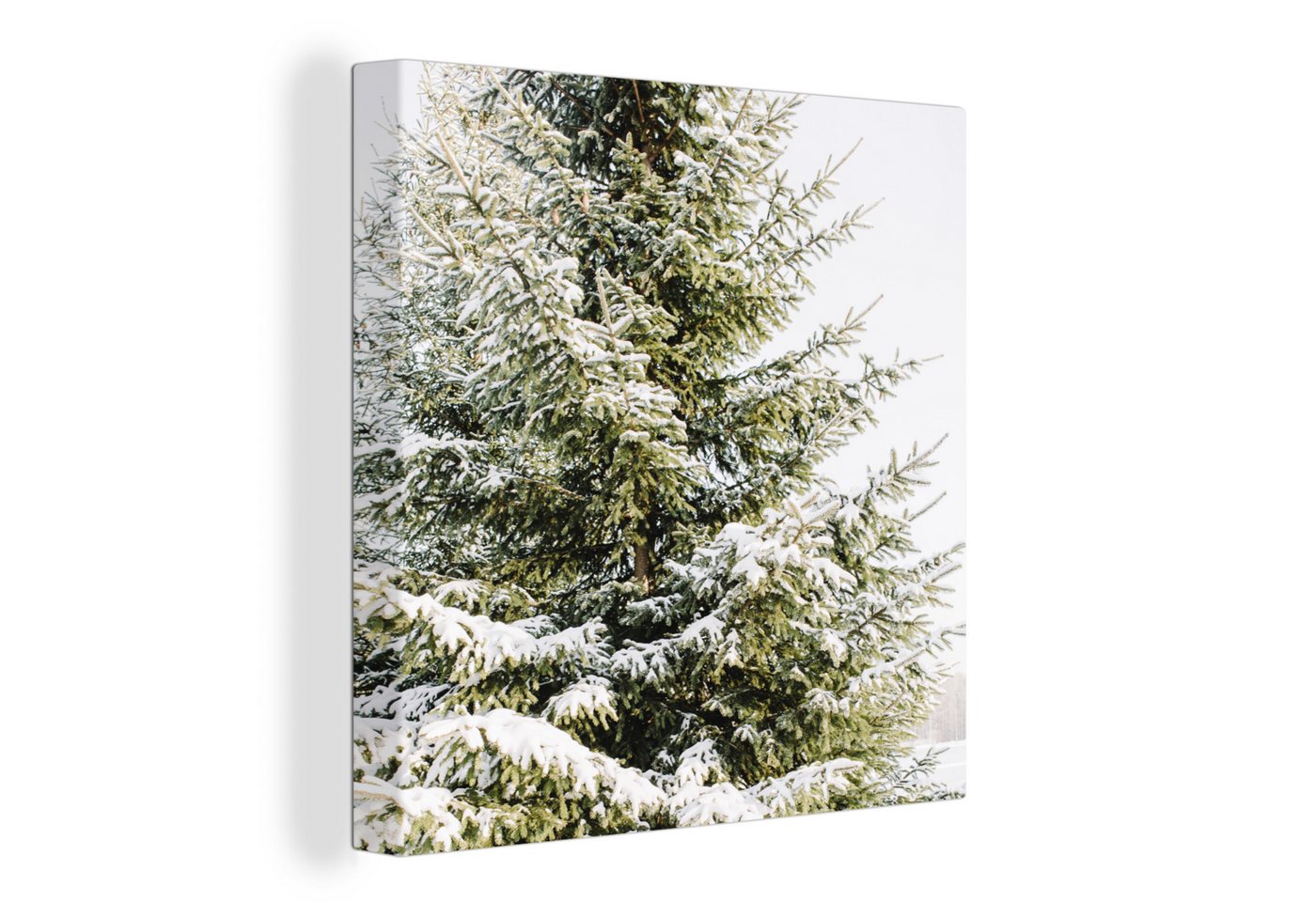 OneMillionCanvasses® Leinwandbild Winter - Baum - Schnee, (1 St), Leinwand Bilder für Wohnzimmer Schlafzimmer von OneMillionCanvasses®