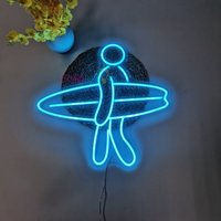 Custom Neon Schild Surfing Man Licht Büro Wohnzimmer Interior Design Wandkunst Wanddekoration Personalisierte Geschenke von OneNeon