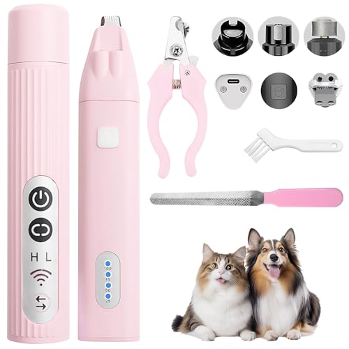 OneNine Leise Schermaschine Hund Katze, Krallenschleifer für Haustiere mit Nagelschere und Datei, Wiederaufladbar Krallenschere, Tierhaarschneidemaschine für Körper, Pfoten, Augen, Ohren, Gesicht OneNine Leise Schermaschine Hund Katze, Krallenschleifer für Haustiere mit Nagelschere und Datei, Wiederaufladbar Krallenschere, Tierhaarschneidemaschine für Körper, Pfoten, Augen, Ohren, Gesicht von OneNine