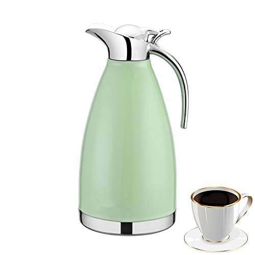 OnePine 2.0 Liter/70 oz Doppelschicht Isolations Topf thermosflasche Edelstahl Isolierkanne kaffeekanne Vakuum Isolierung thermoskanne Kaffeetopf,100% dicht Heiß und kalt dual Gebrauch (Grün) von OnePine