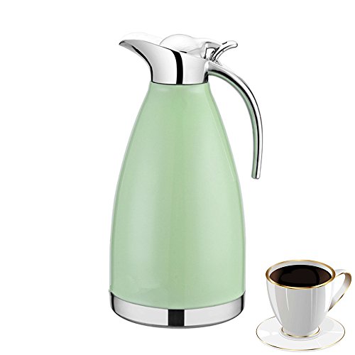 OnePine 2.0 Liter/70 oz Doppelschicht Isolations Topf thermosflasche Edelstahl Isolierkanne kaffeekanne Vakuum isolierung thermoskanne Kaffeetopf,100% dicht Heiß und kalt dual Gebrauch (Grün) von OnePine