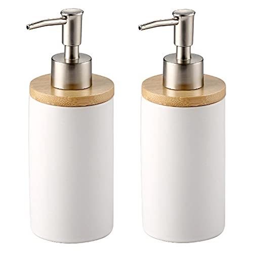 OnePine 2er Set 400ml Keramik Seifenspender, Nordischer Stil, Lotionspender Soap Dispenser für Küche and Badezimmer von OnePine