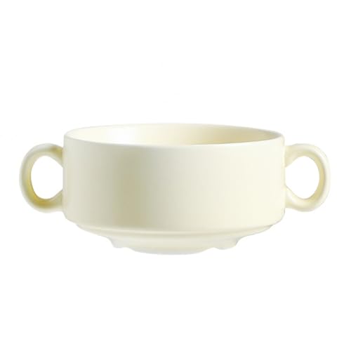 OnePine 300ml Suppenschalen Keramik, Frühstücksschüssel mit Henkel, Suppentassen Porzellan für Suppe, Müsli, Milch, Dessert, Haferflocken von OnePine
