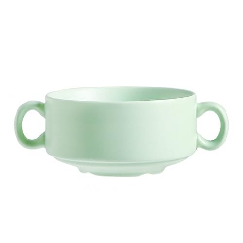 OnePine 300ml Suppenschalen Keramik, Frühstücksschüssel mit Henkel, Suppentassen Porzellan für Suppe, Müsli, Milch, Dessert, Haferflocken von OnePine