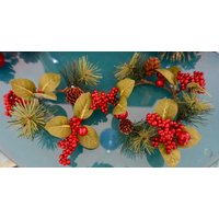 1 Paar Beeren Und Tannenzapfen Kerzenringe von OnePinkDog