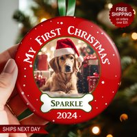 Personalisierte Erste Weihnachtsverzierung Des Hundes, Individuelles Geschenk Für Haustierbesitzer Und Hundeliebhaber Personalisierte Erste Weihnachtsverzierung Des Hundes, Individuelles Geschenk Für Haustierbesitzer Und Hundeliebhaber von OneStopOrnamentShop