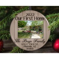 Personalisierte Ornamente - Personalisiertes Weihnachtsgeschenk Foto Ornament Unser Neues Haus von OneStopOrnamentShop