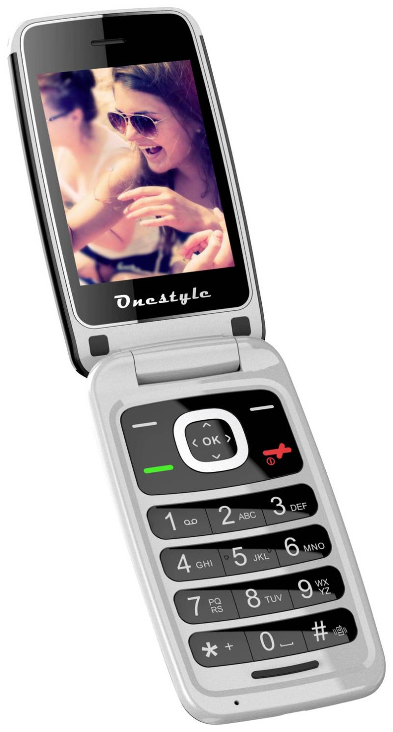 Onestyle Silver Plus Klapp Handy Silber Tastenhandy Senioren Handy Mobiltelefon B-Ware von OneStyle