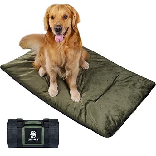 OneTigris Hundedecke 110cm*68cm, Verdickung Samt Hundematte Wärmer Velvet Hundebett Katzenbett für große & mittelgroße Hunde Reise Camping Outdoor, Reversibel und Tragbar Händewaschen von OneTigris