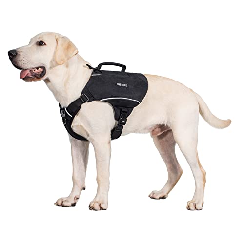 OneTigris CAMELUS Hunderucksack Reißen Camping Wandern Hundebackpack für M/L Größe Hunde (M, Schwarz) von OneTigris