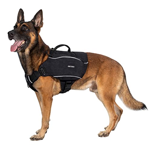 OneTigris CAMELUS Hunderucksack Reißen Camping Wandern Hundebackpack für M/L Größe Hunde (l, Schwarz) von OneTigris