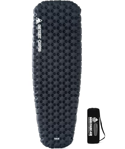 OneTigris NOBLEJADE Isomatte Outdoor faltbar mit Pumpensack, 10 cm verdickte Ultraleicht Luftmatratze 1 Person Camping Matratze aufblasbar für Wandern Auto (R-Wert 7,3) von OneTigris
