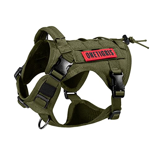 OneTigris Taktische Hundeweste Service Hundegeschirr MOLLE Hundeausbildung Geschirr 1000D Nylon (M, Ranger Grün) von OneTigris