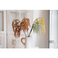 Künstliche Blumen, Hängender Amaranthus, Getrocknete Blumen in Kaskadenform, Hochzeitsstrauß Kaskadenform von FineSnowArt