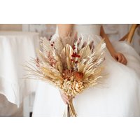 Pampas Gras Bouquet Konservierte Blumen Getrocknete Bouquet, Wohnkultur, Palm Speer, Natürliche Blume Blumenarrangement, Kleines Mittelstück von OneTreeBridal