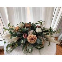 Seidenblume Pampas Tischgesteck, Champagner Pfingstrose Blumen, Hochzeit, Geburtstag, Brautparty, Home Office Dekor von OneTreeBridal