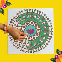 Diwali Rangoli Board Aum Lotus - Vorlage von OneTreeEngravings