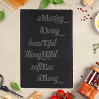 Inspirierende Worte Für Mutter Gravur Schiefer Käsebrett/Tischset - Geschenk Zum Muttertag Geburtstag Housewarming von OneTreeEngravings
