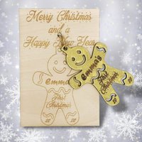 Personalisierte Christbaumkugel Aus Holz - Weihnachtskarte von OneTreeEngravings