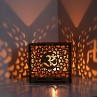 Personalisierte Laternenbox Aus Holz/Diwali Geschenk Mit Freiem Schlüsselring Kerzenhalter Schreibwarenhalter Gewebebox Aum Saathyo Und Ganesh von OneTreeEngravings