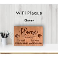 Personalisiertes Hölzernes Plaque-Wlan-Zeichen von OneTreeEngravings