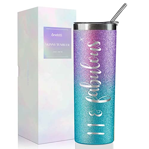 Onebttl 590 ml isolierter Edelstahlbecher mit Deckel und Trinkhalmen für Mädchen ab 11 Jahren, perfekt für Zuhause, Reise, Party und Geburtstage von Onebttl