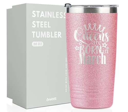 Onebttl Happy Birthday Tumbler für Frauen, lustige Geburtstagsgeschenke für sie, Freundin, Ehefrau, Freunde, Tochter, Schwester, Mutter, 590 ml Isolierbecher mit Deckel, glitzerndes Roségold, von Onebttl