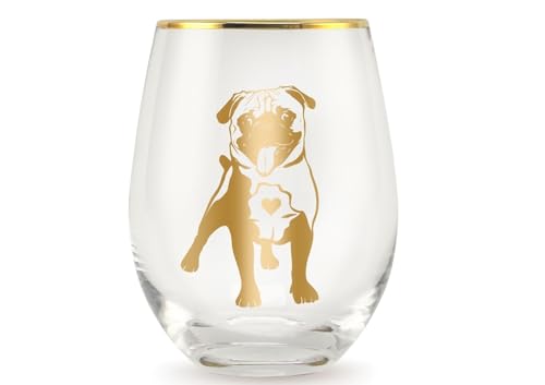 Onebttl Mops-Geschenke für Mops-Liebhaber für Frauen, Hundemutter, Hundeliebhaber, Geschenke für Frauen, Hundebesitzer, 482 ml, Weinglas ohne Stiel von Onebttl