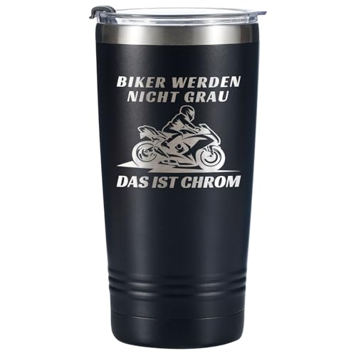 Onebttl Motorrad Geschenke für Männer, Biker, Kaffeebecher, für Papa, Opa, Edelstahl, 590 ml von Onebttl