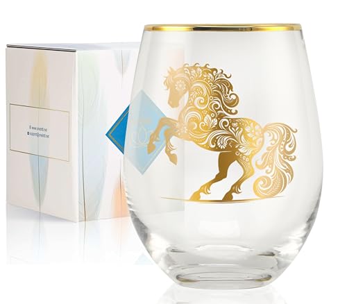 Onebttl Weingläser ohne Stiel mit Pferd, 530 ml, perfekt für Pferdeliebhaber zum Geburtstag, Weihnachten Onebttl Weingläser ohne Stiel mit Pferd, 530 ml, perfekt für Pferdeliebhaber zum Geburtstag, Weihnachten von Onebttl