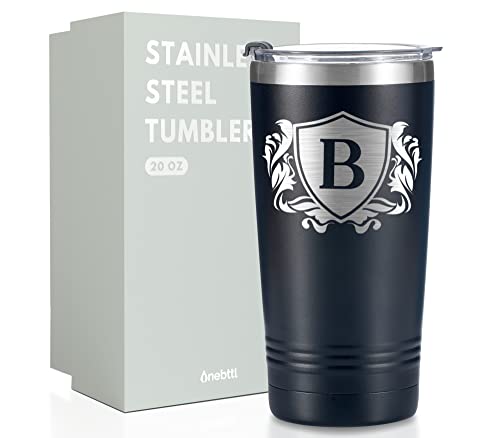 Personalisierte Kaffeetasse mit Initial B, Monogramm Travel Tumbler für Männer, benutzerdefinierte Tassen, einzigartige Geburtstags- bzw. Weihnachtsgeschenke für Männer, die schon alles haben von Onebttl