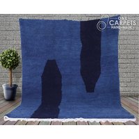 Beni Ourain Teppich - Handgewebter Berber Blauer Indigo von Onecarpets