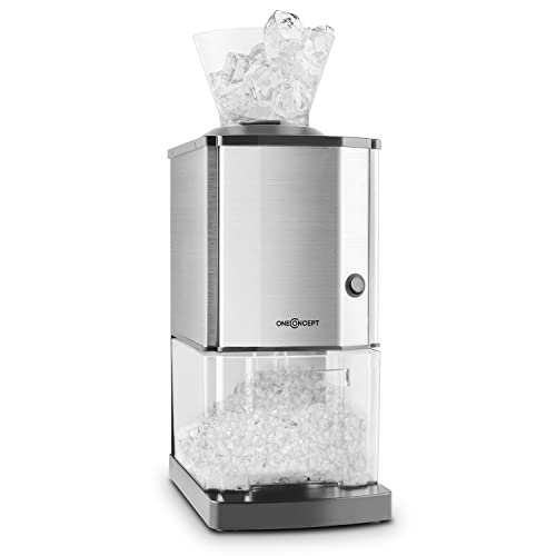 Oneconcept Crushed Ice Maschine, Schneller Crushed Ice Maker mit Auffangschale, Eiscrusher Elektrisch mit 3,5L Fassungsvermögen, Tragbare Eiscrusher Maschine, Crushed Ice-Maschinen für 15kg/h von Oneconcept