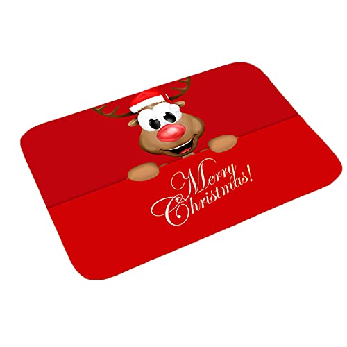 oneforus Badteppiche Badematten Fußmatten Happy Christmas Küchenteppich Teppich für Küche Teppich Esszimmer Wohnen Fußmatte 50 x 80 cm von oneforus