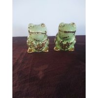 2Er Set Vintage Gold Vergoldete Frosch Salz - Und Pfefferstreuer von Onegirlonthego