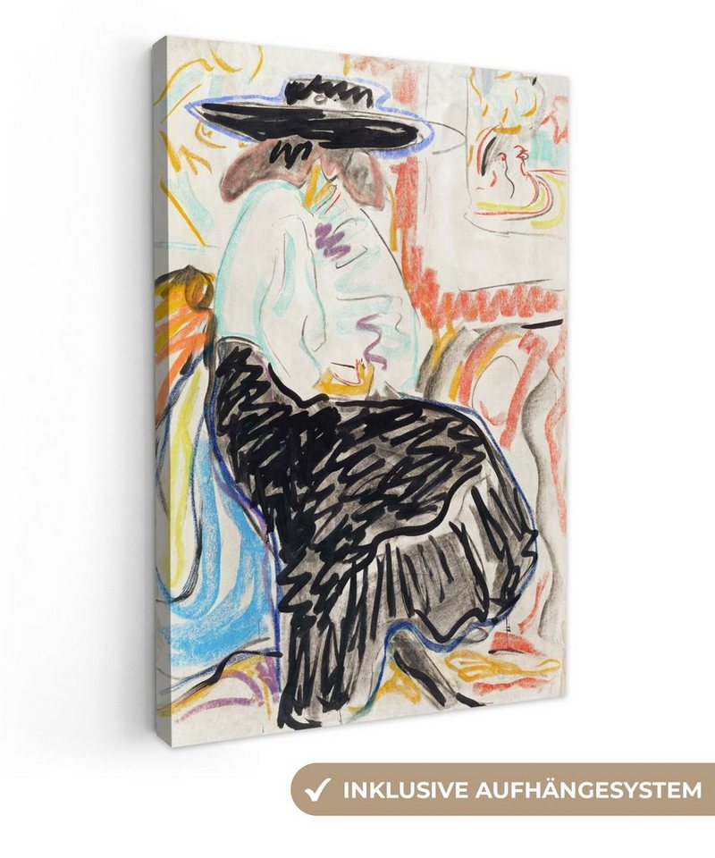 OneMillionCanvasses® Gemälde Kunst - Frau - Abstrakt - Alte Meister, (1 St), Leinwandbild fertig bespannt inkl. Zackenaufhänger, Gemälde, 20x30 cm von Onemillioncanvasses
